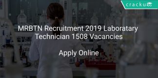 MRBTN Recruitment 2019 Laboratary Technician 1508 Vacancies