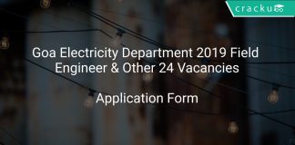 Goa Electricity Department 2019 Field Engineer & Other 24 Vacancies