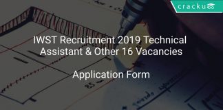 IWST Recruitment 2019 Technical Assistant & Other 16 Vacancies