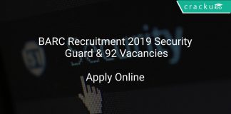 BARC Recruitment 2019 Security Guard & 92 Vacancies