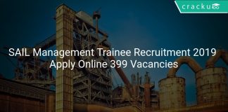 SAIL Management Trainee Recruitment 2019