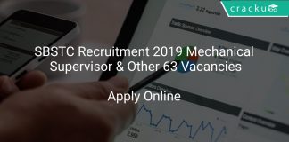 SBSTC Recruitment 2019 Mechanical Supervisor & Other 63 Vacancies