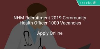 NHM Recruitment 2019 Community Health Officer 1000 Vacancies