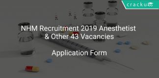 NHM Recruitment 2019 Anesthetist & Other 43 Vacancies
