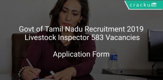 Govt of Tamil Nadu Recruitment 2019 Livestock Inspector 583 Vacancies