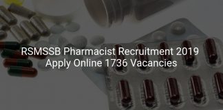 RSMSSB Pharmacist Recruitment 2019