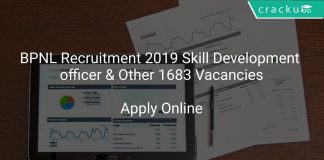 BPNL Recruitment 2019 Skill Development officer & Other 1683 Vacancies