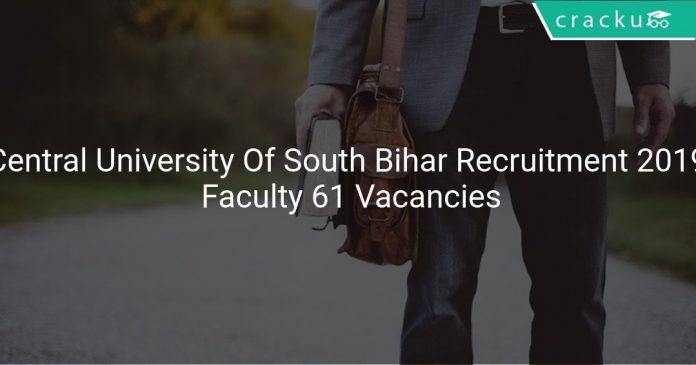 Central University Of South Bihar Recruitment 2019