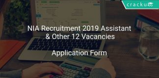NIA Recruitment 2019 Assistant & Other 12 Vacancies