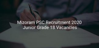 Mizoram PSC Recruitment 2020