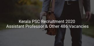 Kerala PSC Recruitment 2020