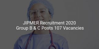 JIPMER Recruitment 2020