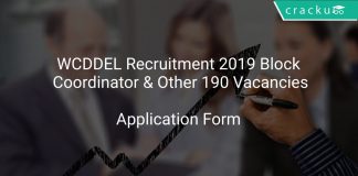 WCDDEL Recruitment 2019 Block Coordinator & Other 190 Vacancies