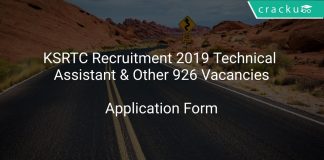 KSRTC Recruitment 2019 Technical Assistant & Other 926 Vacancies