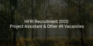 HFRI Recruitment 2020