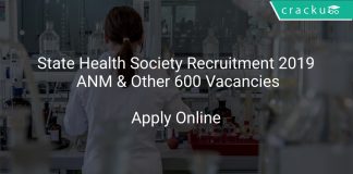 State Health Society Recruitment 2019 ANM & Other 600 Vacancies