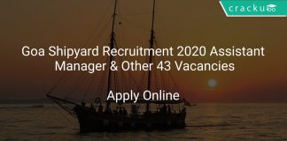 Goa Shipyard Recruitment 2020 Assistant Manager & Other 43 Vacancies