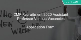 ICMR Recruitment 2020 Assistant Professor Various Vacancies
