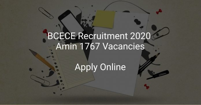 BCECE Recruitment 2020 Amin 1767 Vacancies