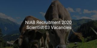 NIAB Recruitment 2020 Scientist 03 Vacancies