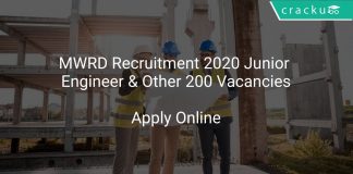 MWRD Recruitment 2020 Junior Engineer & Other 200 Vacancies