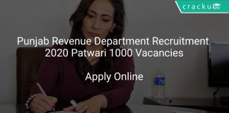 Punjab Revenue Department Recruitment 2020 Patwari 1000 Vacancies