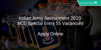 Indian Army Recruitment 2020 NCC Special Entry 55 Vacancies