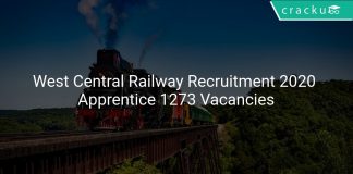 West Central Railway Recruitment 2020 Apprentice 1273 Vacancies