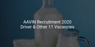 AAVIN Recruitment 2020 Driver & Other 11 Vacancies