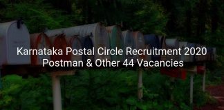 Karnataka Postal Circle Recruitment 2020