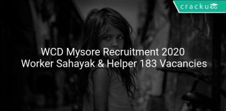 WCD Mysore Recruitment 2020