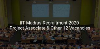 IIT Madras Recruitment 2020