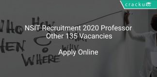 NSIT Recruitment 2020 Professor Other 135 Vacancies