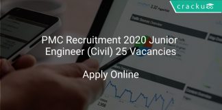 PMC Recruitment 2020 Junior Engineer (Civil) 25 Vacancies
