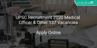 UPSC Medical Officer Recruitment 2020