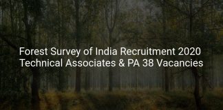 Forest Survey of India Recruitment 2020