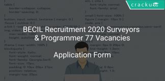 BECIL Recruitment 2020 Surveyors & Programmer 77 Vacancies