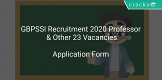 GBPSSI Recruitment 2020