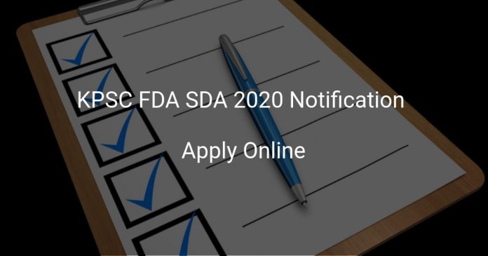 KPSC FDA SDA 2020 Notification
