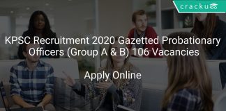 KPSC Gazetted Probationers Recruitment 2020