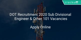 DOT Recruitment 2020 Sub Divisional Engineer & Other 101 Vacancies