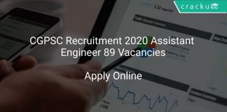 CGPSC Recruitment 2020 Assistant Engineer 89 Vacancies