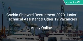 Cochin Shipyard Technical Assistant Recruitment 2020
