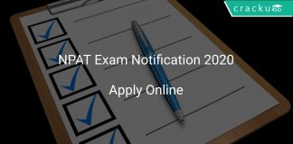 NPAT 2020 Exam Notification