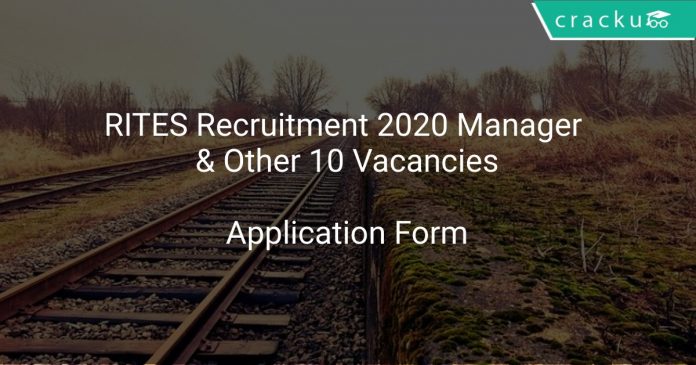 RITES Recruitment 2020 Manager 10 Vacancies