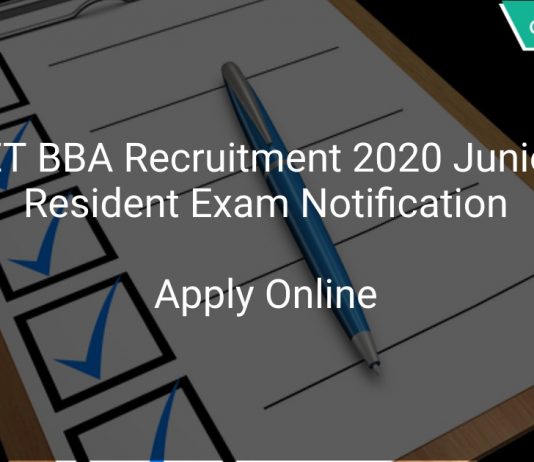 SET BBA Recruitment 2020 Junior Resident Exam Notification