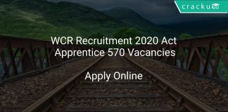 WCR Recruitment 2020 Act Apprentice 570 Vacancies