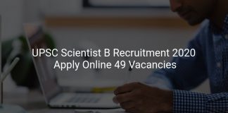UPSC Scientist B Recruitment 2020