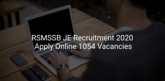 RSMSSB JE Recruitment 2020