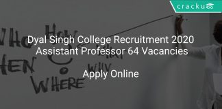 Dyal Singh College Recruitment 2020 Assistant Professor 64 Vacancies